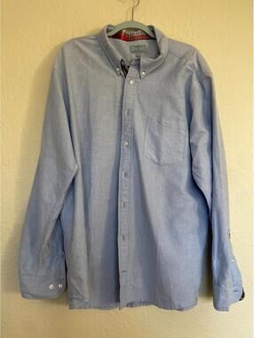 Castaway Nantucket Island Mens size XXL button up shirt blue plaid trim preppy